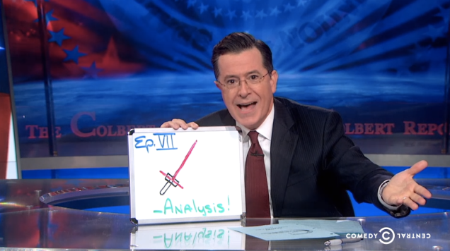 Stephen Colbert's Defense Of The New Lightsaber Is Awesomely Nerdy